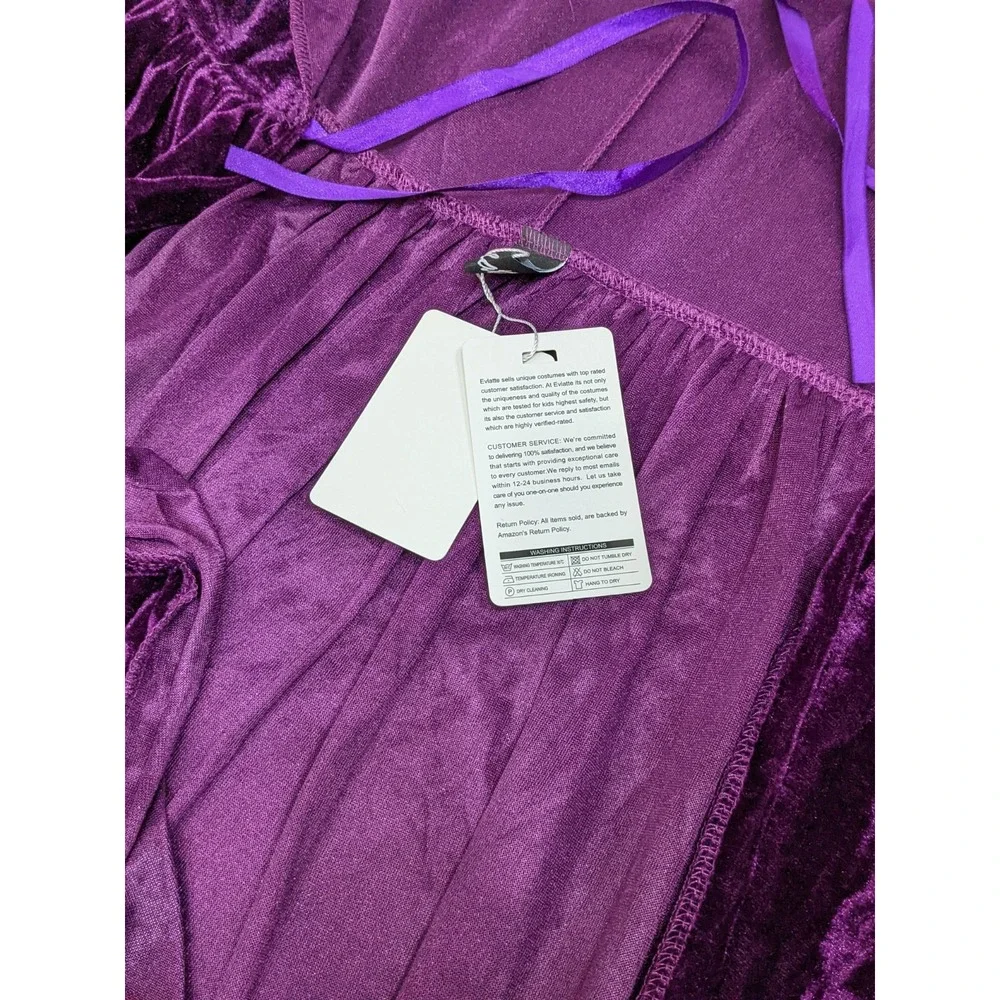 Evlatte Purple Velvet Hooded Cape Shawl 66